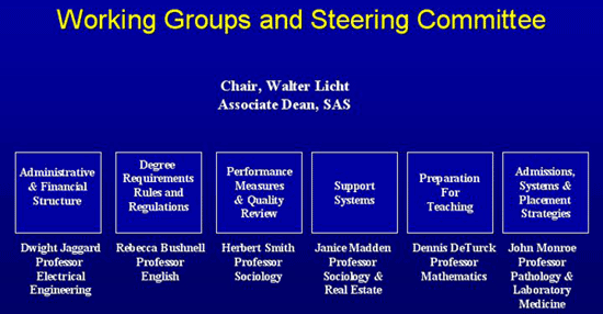 Working Groups and Steering Committee