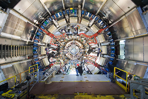 caption: As part of ongoing work at CERN’s Large Hadron Collider, Penn researchers are involved with the maintenance and operation of the TRT, which is located within the inner detector. Photograph courtesy of CERN.