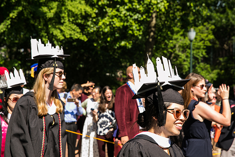 caption: Creative students from the Weitzman School of Design proudly marched.