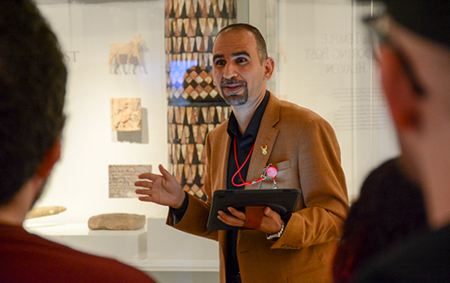 Man giving tour of Penn Museum