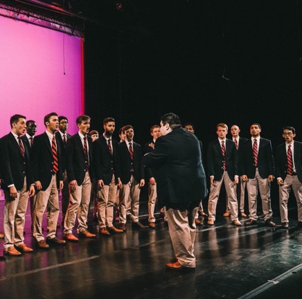 caption: The Penn Glee Club pictured here in 2018. Photograph courtesy of Penn Glee Club.