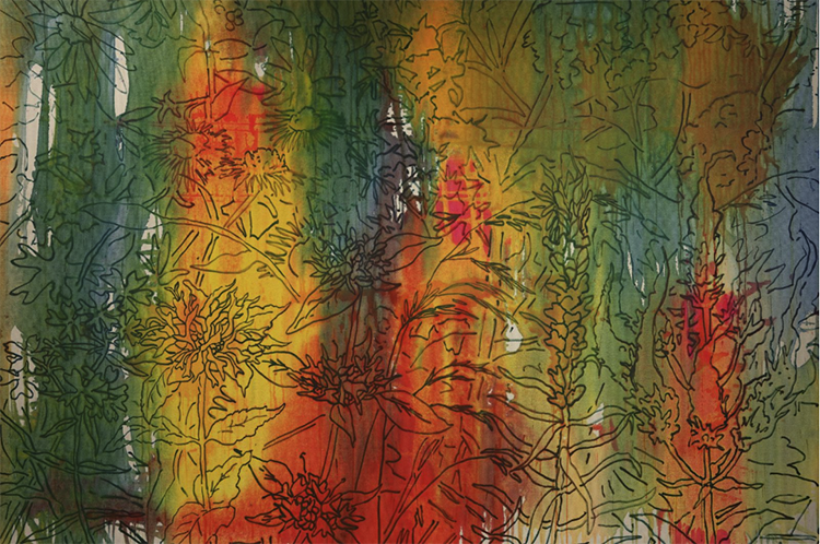 caption: Saif Azzuz, Ehotama yu haki (I love this land), 2026. Acrylic on canvas, 60 x 80 inches. Photo courtesy of the artist and Anthony Meier, Mill Valley.