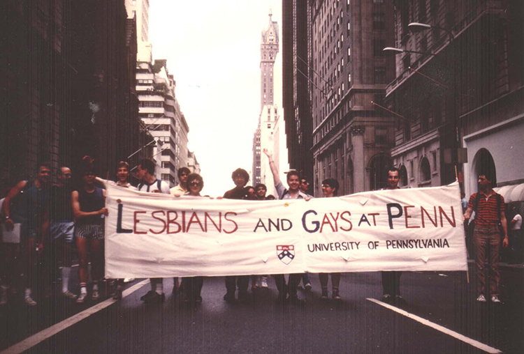 caption: A 1984 march in Center City, Philadelphia. 