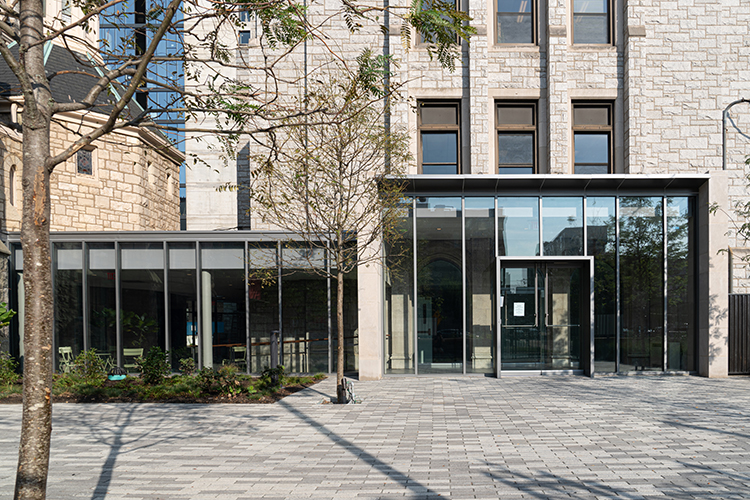 c:The exterior of newly renovated Newman Center at 111 South 38th Street.