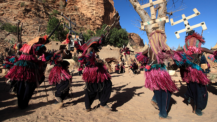 A ceremony with the Dogon people of Mali