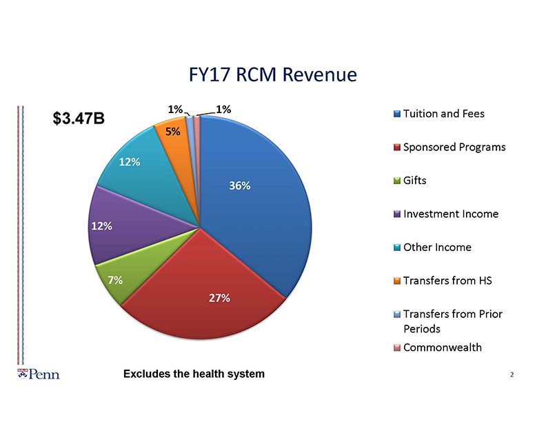 Fiscal Year 2017 RCM Revenue pie chart.