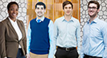 caption: Left to right: Sade Oba, Alfredo Muniz, William Duckworth and Aaron Goldstein 