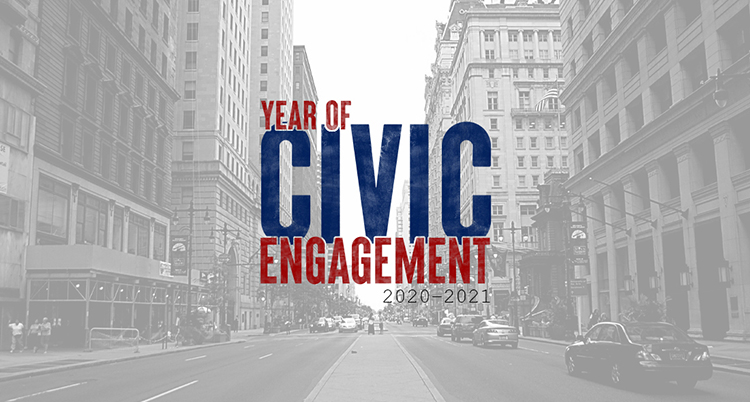 Year of Civic Engagement 2020-2021 graphic.