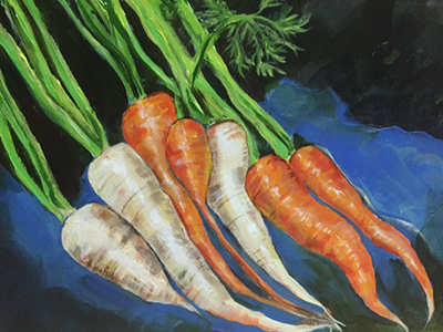 caption: Parsnips for Marguerite, an acrylic