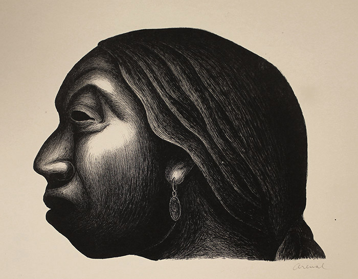 caption: Luis Arenal Bastar (Mexican, 1908-1985).  Mujer de Taxco, 1947. Lithograph.