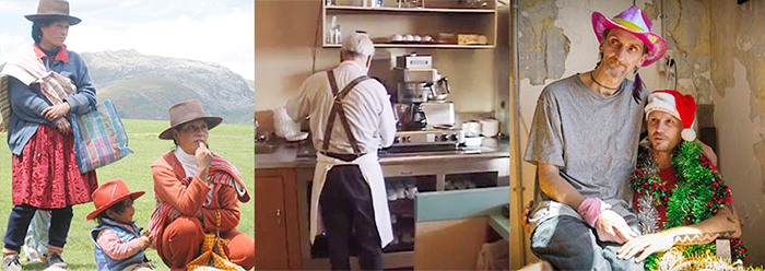 caption: (from left to right) Shown are scenes from Quechua: The Fading Inca Language (2010)—presented November 13; Chinese Restaurants: Canadian Plains (2005)—presented October 9; The Deadly Ponies Gang (2013)—presented December 11—all at the Penn Museum.