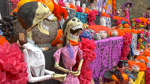 Join Mexican artist Cesar Viveros will talk about the history of the ritual display of altars (ofrendas) to honor the deceased during Día de Muertos