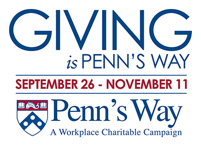 Penn's Way: A Workplace Charitable Campaign Logo: Giving is Penn's Way September 26-November 11