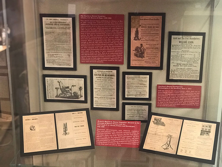 caption: The exhibit on display at the Leon Levy Dental Medicine Library.